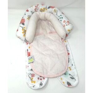 Go Goldbug Baby Infant Duo 2-in-1 Head Support Car Seat Insert 2 Pc Floral Pink